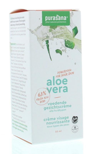 Purasana Aloe vera gezichtscreme voedend/creme visage bio (50 Milliliter)