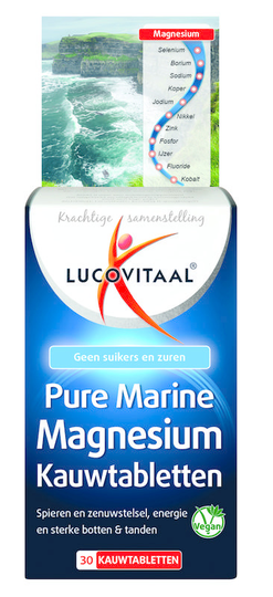 Lucovitaal Pure marine magnesium (30 Kauwtabletten)