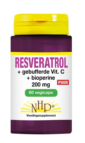 NHP Resveratrol 200 mg/Vitamine C/Bioperine puur (60 Vegetarische capsules)
