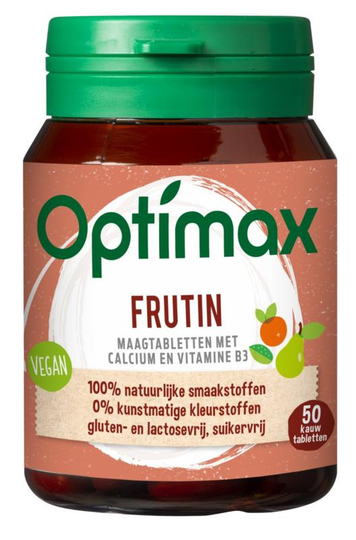 Optimax Frutin maagtabletten (50 Kauwtabletten)