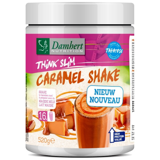 Damhert Think slim maaltijdshake caramel met tagatose (520 Gram)