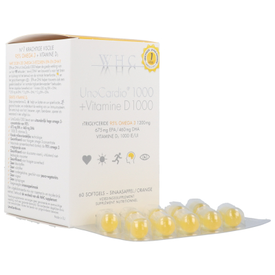 WHC UnoCardio 1000 + Vitamine D 1000 | 60 capsules