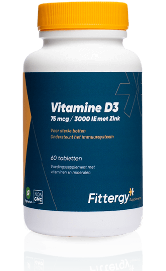 Vitamine D3 75 mcg met Zink (60 tabletten) - Fittergy