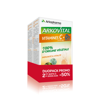 Arkovital Vitamines C + D3 DUO | 2 x 20 bruistabletten PROMO