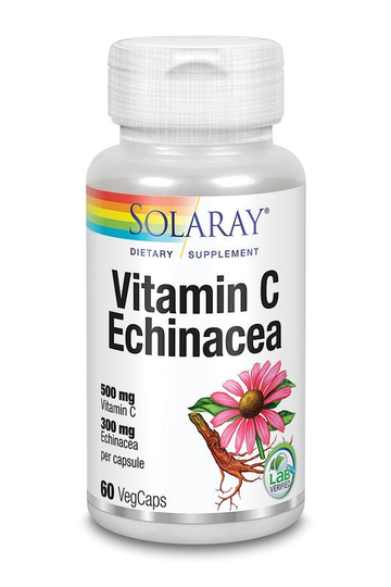 Solaray Vitamine C & Echinacea (60 Vegetarische capsules)