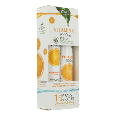 Power of Nature Vitamin C 1000 mg + Vitamin C 500 mg | 24 + 20 bruistabletten PROMO
