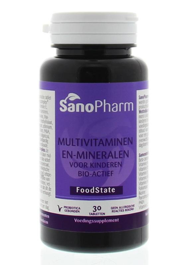 Sanopharm Kindermultivitaminen en mineralen foodstate (30 Tabletten)
