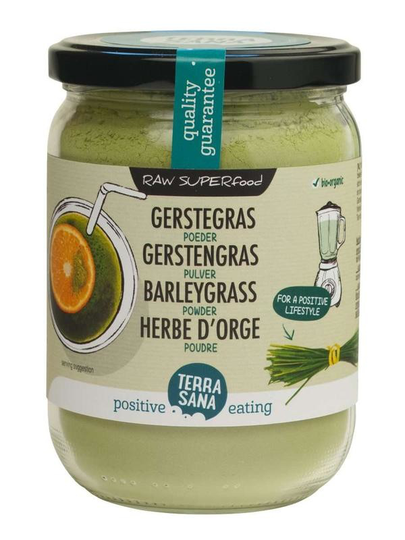 Terrasana Gerstegras poeder in glas bio (130 Gram)