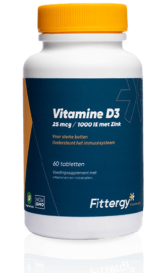 Vitamine D3 25 mcg met zink (60 tabletten) - Fittergy
