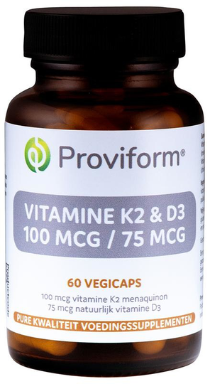 Proviform Vitamine K2 100mcg & D3 75mcg (60 Vegetarische capsules)