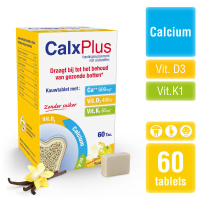CalxPlus Vanille | 60 kauwtabletten