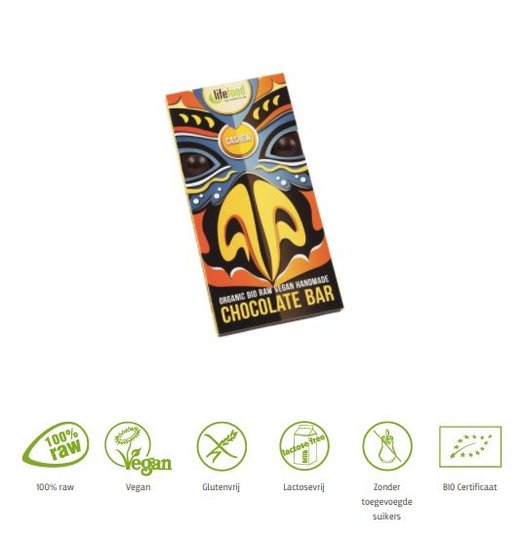 Lifefood Rauwe chocolade cashew bio (70 Gram)