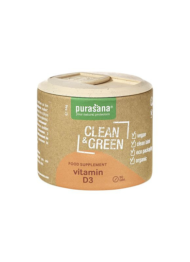 Purasana Clean & green vitamine D3 vegan bio (90 Tabletten)