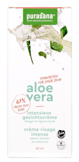 Purasana Aloe vera gezichtscreme intensief creme visage bio (50 Milliliter)