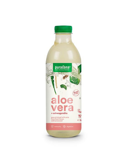Purasana Aloe vera drink gel ashwagandha vegan bio (1000 Milliliter)