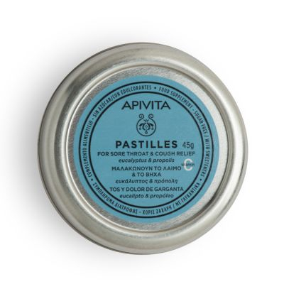 Apivita Pastilles for Sore Throat and Cough Relief Eucalyptys&Propolis | 45 g