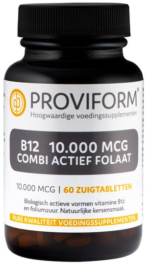 Proviform Vitamine B12 10.000 mcg combi actief folaat (60 Zuigtabletten)