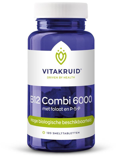 Vitakruid B12 Combi 6000 met folaat & P-5-P (120 Tabletten)