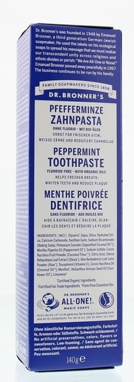 Dr Bronners Tandpasta zonder fluor mint (105 Milliliter)