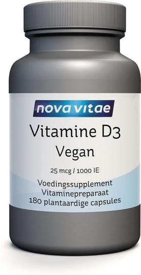 Nova Vitae Vitamine D3 1000IE/25mcg vegan (180 Vegetarische capsules)