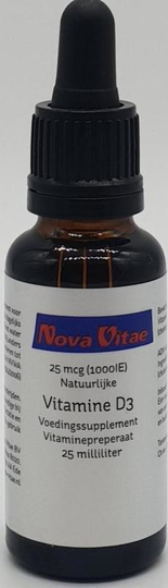 Nova Vitae Vitamine D3 1000IU druppel (25 Milliliter)