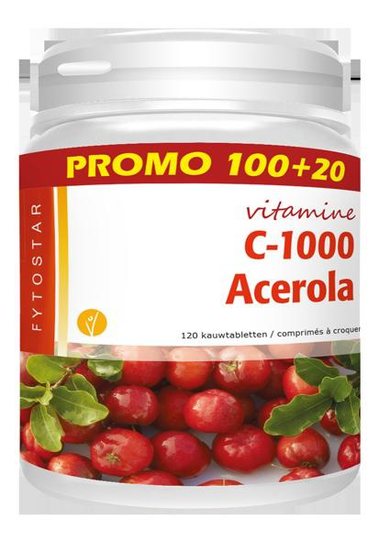 Fytostar Acerola vitamine C 1000 (120 Zuigtabletten)