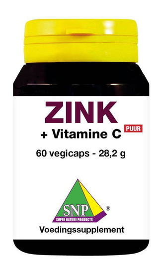 SNP Zink 50mg + gebufferde vitamine C puur (60 Vegetarische capsules)