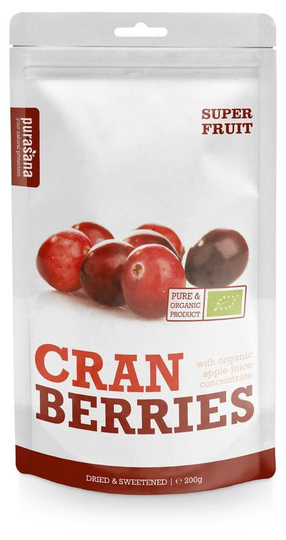 Purasana Veenbessen/canneberges/cranberries vegan bio (200 Gram)