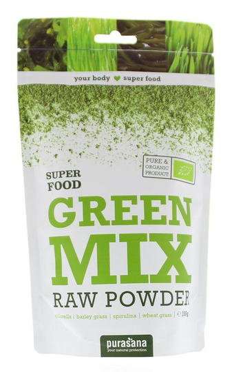 Purasana Green mix poeder/poudre vegan bio (200 Gram)