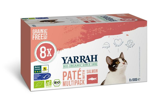 Yarrah Multipack kat met pate en zalm bio (100 Gram)