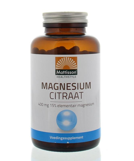 Mattisson Active magnesium citraat 400mg (180 Vegetarische capsules)