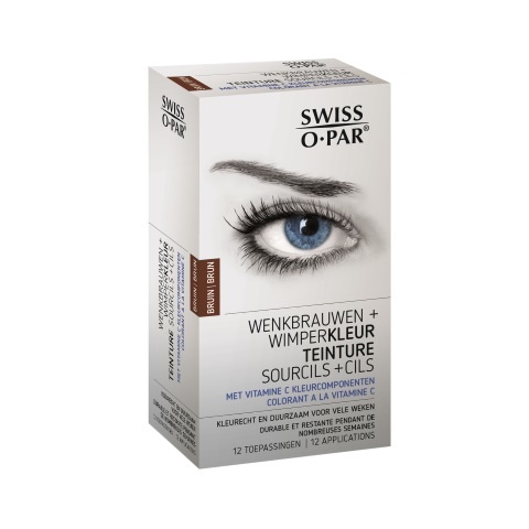 Swiss o-Par Wenkbrauw en wimperkleur bruin (1 Set)