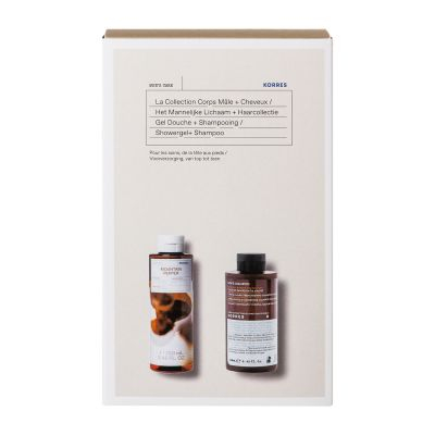 Korres Men Douchegel Mountain Pepper + Mannenshampoo met Magnesium&Tarweproteïnen | 2 x 250 ml PROMO