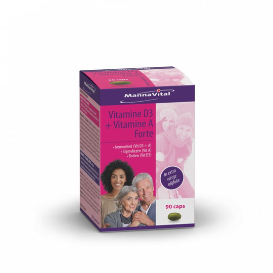 Mannavital Vitamine D3 + vitamine A forte (90 Capsules)