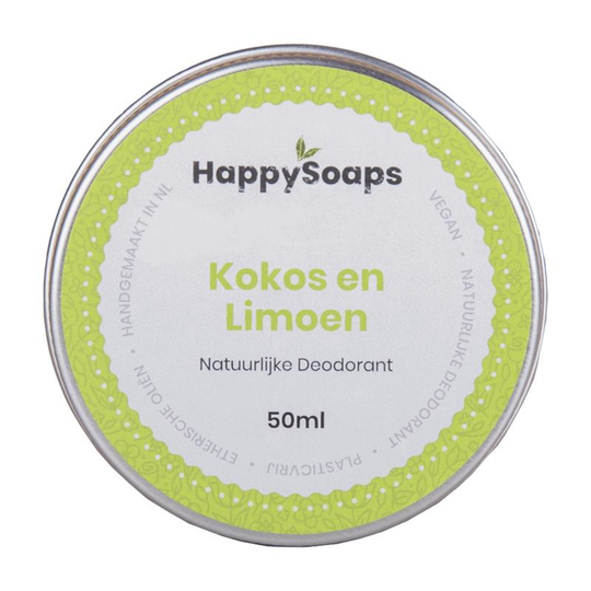 Happysoaps Deodorant kokos en limoen (50 Gram)