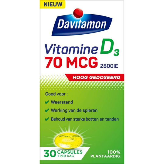 Davitamon Vitamine D 70 mcg plantaardig (30 Tabletten)