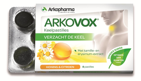 Arkopharma Arkovox keelpijn met honing en citroen (8 pastilles)