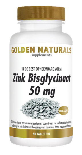 Golden Naturals Zink Bisglycinaat 50 mg