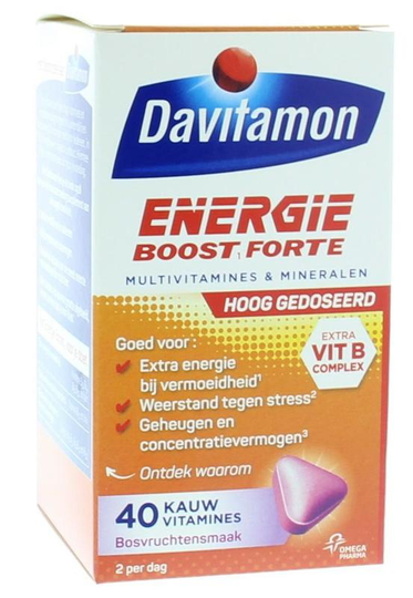 Davitamon Extra energie bosvruchten (40 Kauwtabletten)