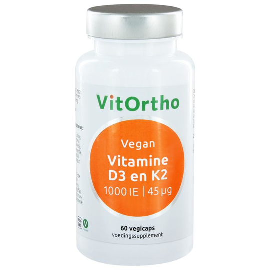 VitOrtho Vitamine D3 1000IE K2 45 mcg (60 vcaps)