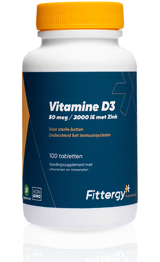 Vitamine D3 50 mcg met zink (100 tabletten) - Fittergy