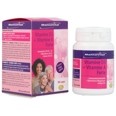 MannaVital Vitamine D3 + Vitamine A Forte | 90 capsules