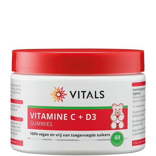 Vitals Vitamine C + D3 gummies (60 Stuks)