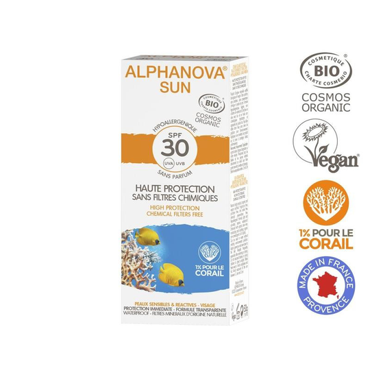 Alphanova Sun Sun creme SPF30 bij zonne allergie en waterproof (50 Gram)