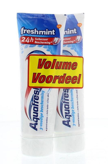 Aquafresh Tandpasta freshmint 75ml duo (150 Milliliter)