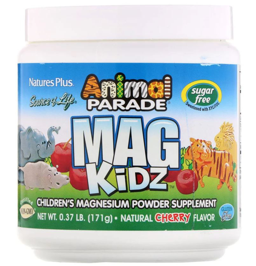 Animal Parade - Mag Kidz - Children's Magnesium - Natural Cherry Flavor (171 grams) - Nature's Plus