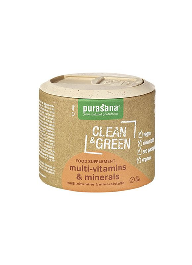 Purasana Clean & green multi vitamins & minerals vegan bio (60 Tabletten)