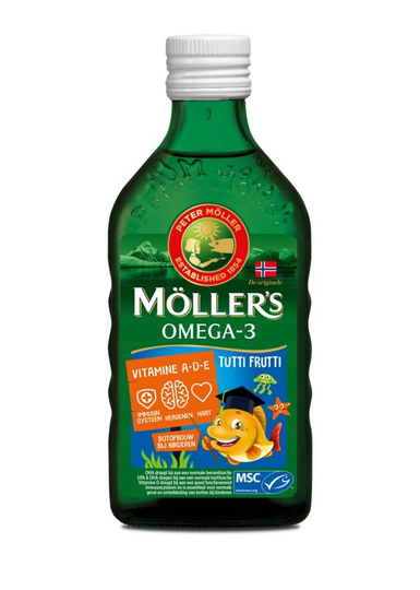 Mollers Omega-3 levertraan tutti frutti (250 Milliliter)