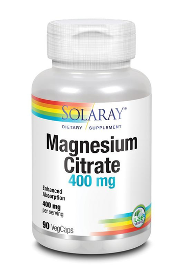 Solaray Magnesium citraat 400mg (90 Vegetarische capsules)