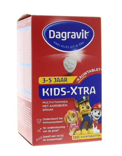 Dagravit Multi kids framboos 3-5 jaar (120 Kauwtabletten)